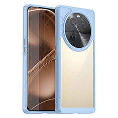 Carcasa Bumper Funda Silicona Transparente J01S para Oppo Find X6 5G Azul