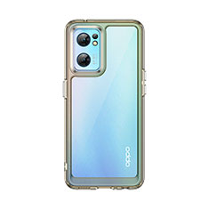 Carcasa Bumper Funda Silicona Transparente J01S para Oppo Reno7 5G Gris