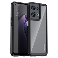 Carcasa Bumper Funda Silicona Transparente J01S para Oppo Reno8 5G Negro