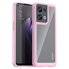 Carcasa Bumper Funda Silicona Transparente J01S para Oppo Reno8 5G Rosa