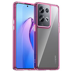 Carcasa Bumper Funda Silicona Transparente J01S para Oppo Reno8 Pro 5G Purpura Claro