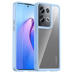 Carcasa Bumper Funda Silicona Transparente J01S para Oppo Reno8 Pro+ Plus 5G Azul