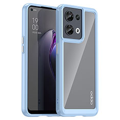 Carcasa Bumper Funda Silicona Transparente J01S para Oppo Reno9 5G Azul