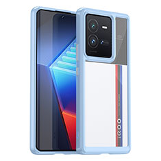 Carcasa Bumper Funda Silicona Transparente J01S para Vivo iQOO 10 Pro 5G Azul