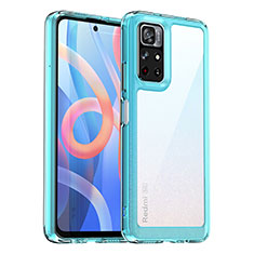 Carcasa Bumper Funda Silicona Transparente J01S para Xiaomi Redmi Note 11 5G Azul Cielo