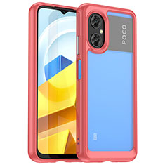 Carcasa Bumper Funda Silicona Transparente J01S para Xiaomi Redmi Note 11R 5G Rojo