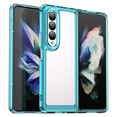 Carcasa Bumper Funda Silicona Transparente J02S para Samsung Galaxy Z Fold3 5G Cian