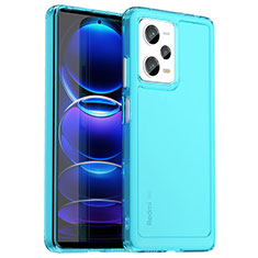 Carcasa Bumper Funda Silicona Transparente J02S para Xiaomi Redmi Note 12 Pro 5G Cian