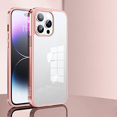 Carcasa Bumper Funda Silicona Transparente LD1 para Apple iPhone 13 Pro Oro Rosa