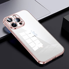 Carcasa Bumper Funda Silicona Transparente LD2 para Apple iPhone 13 Pro Oro Rosa