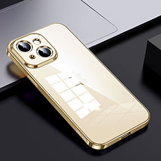 Carcasa Bumper Funda Silicona Transparente LD2 para Apple iPhone 14 Oro