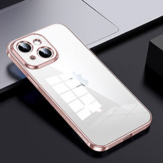 Carcasa Bumper Funda Silicona Transparente LD2 para Apple iPhone 14 Oro Rosa