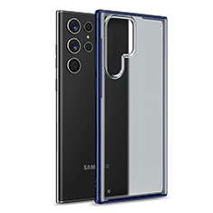 Carcasa Bumper Funda Silicona Transparente M02 para Samsung Galaxy S21 Ultra 5G Azul