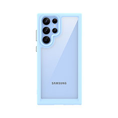 Carcasa Bumper Funda Silicona Transparente M03 para Samsung Galaxy S21 Ultra 5G Azul