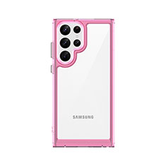 Carcasa Bumper Funda Silicona Transparente M03 para Samsung Galaxy S21 Ultra 5G Oro Rosa