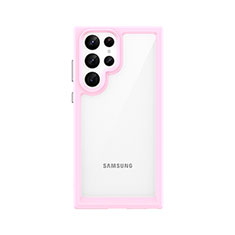Carcasa Bumper Funda Silicona Transparente M03 para Samsung Galaxy S21 Ultra 5G Rosa