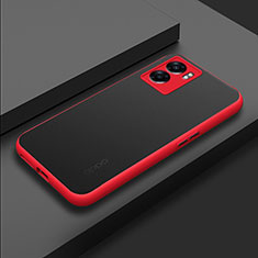 Carcasa Bumper Funda Silicona Transparente para Oppo A57 5G Rojo
