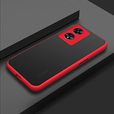 Carcasa Bumper Funda Silicona Transparente para Oppo A58 5G Rojo