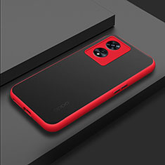 Carcasa Bumper Funda Silicona Transparente para Oppo A58x 5G Rojo