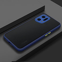 Carcasa Bumper Funda Silicona Transparente para Oppo Find X5 Pro 5G Azul