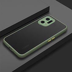 Carcasa Bumper Funda Silicona Transparente para Oppo Find X5 Pro 5G Ejercito Verde