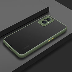 Carcasa Bumper Funda Silicona Transparente para Oppo Reno8 Lite 5G Ejercito Verde