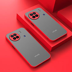 Carcasa Bumper Funda Silicona Transparente para Vivo X90 5G Rojo
