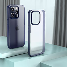 Carcasa Bumper Funda Silicona Transparente QC1 para Apple iPhone 13 Pro Max Azul