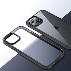Carcasa Bumper Funda Silicona Transparente QC2 para Apple iPhone 13 Gris Oscuro