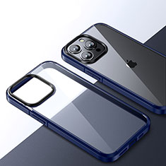 Carcasa Bumper Funda Silicona Transparente QC2 para Apple iPhone 13 Pro Max Azul