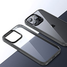 Carcasa Bumper Funda Silicona Transparente QC2 para Apple iPhone 14 Pro Max Gris Oscuro