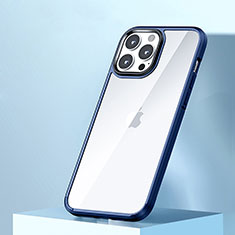 Carcasa Bumper Funda Silicona Transparente QC3 para Apple iPhone 14 Pro Max Azul