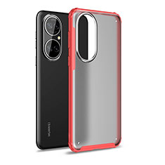 Carcasa Bumper Funda Silicona Transparente WL1 para Huawei P50 Pro Rojo