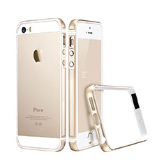 Carcasa Bumper Lujo Marco de Aluminio para Apple iPhone 5S Oro