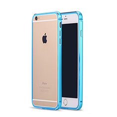 Carcasa Bumper Lujo Marco de Aluminio para Apple iPhone 6 Plus Azul Cielo