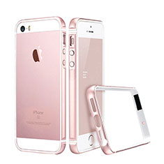 Carcasa Bumper Lujo Marco de Aluminio para Apple iPhone SE Oro Rosa
