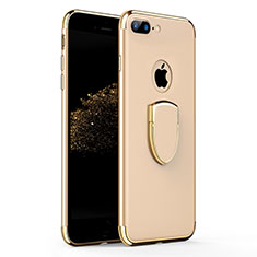 Carcasa Bumper Lujo Marco de Metal y Plastico con Anillo de dedo Soporte A03 para Apple iPhone 8 Plus Oro