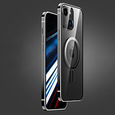 Carcasa Bumper Lujo Marco de Metal y Plastico Funda con Mag-Safe Magnetic JB1 para Apple iPhone 14 Plus Negro