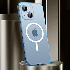 Carcasa Bumper Lujo Marco de Metal y Plastico Funda con Mag-Safe Magnetic JL2 para Apple iPhone 14 Plus Azul