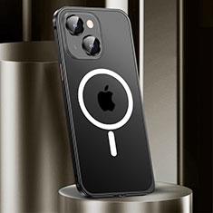 Carcasa Bumper Lujo Marco de Metal y Plastico Funda con Mag-Safe Magnetic JL2 para Apple iPhone 14 Plus Negro