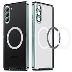 Carcasa Bumper Lujo Marco de Metal y Plastico Funda con Mag-Safe Magnetic LK1 para Samsung Galaxy S23 Plus 5G Oro