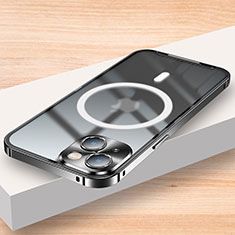 Carcasa Bumper Lujo Marco de Metal y Plastico Funda con Mag-Safe Magnetic LK2 para Apple iPhone 13 Negro
