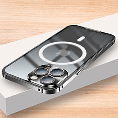 Carcasa Bumper Lujo Marco de Metal y Plastico Funda con Mag-Safe Magnetic LK2 para Apple iPhone 14 Pro Negro