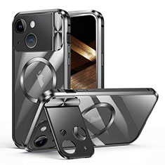 Carcasa Bumper Lujo Marco de Metal y Plastico Funda con Mag-Safe Magnetic LK4 para Apple iPhone 14 Plus Negro