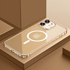 Carcasa Bumper Lujo Marco de Metal y Plastico Funda con Mag-Safe Magnetic QC3 para Apple iPhone 12 Mini Oro
