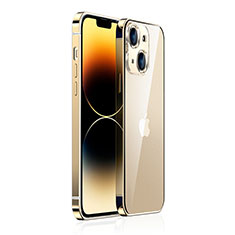 Carcasa Bumper Lujo Marco de Metal y Plastico Funda JB1 para Apple iPhone 14 Plus Oro
