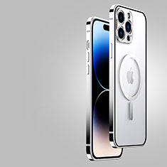 Carcasa Bumper Lujo Marco de Metal y Plastico Funda JB2 para Apple iPhone 14 Pro Max Plata