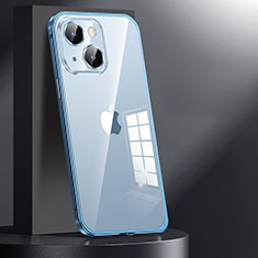 Carcasa Bumper Lujo Marco de Metal y Plastico Funda JL1 para Apple iPhone 14 Plus Azul