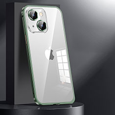 Carcasa Bumper Lujo Marco de Metal y Plastico Funda JL1 para Apple iPhone 14 Plus Verde