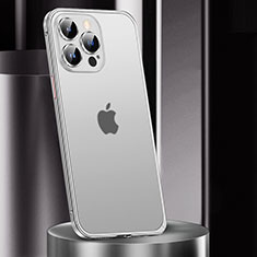 Carcasa Bumper Lujo Marco de Metal y Plastico Funda JL2 para Apple iPhone 13 Pro Max Plata